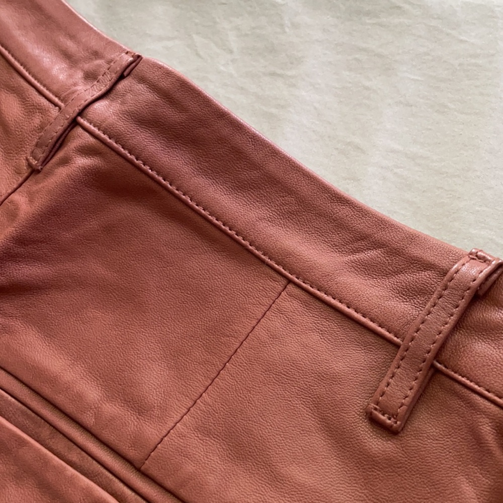 Mackage Manuel sz 28 lamb leather brick colour shorts - Picture 6 of 14